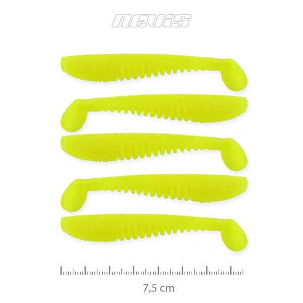 Nevis Impulse Shad 7,5cm 3,05gr 5pcs/cs Lemon Yellow Plastic bait