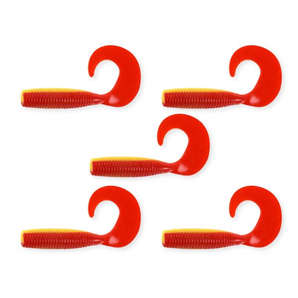 Nevis Twister 7,5cm 4,17gr 5pcs/cs Yellow-red Plastic bait