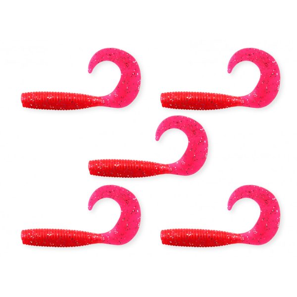 Nevis Twister 7,5cm 4,17gr 5pcs/cs Red Flitter Plastic lures