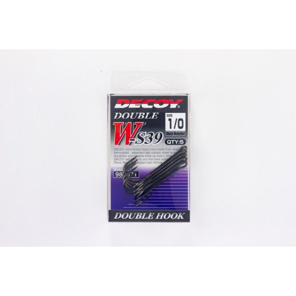 Decoy W-S39 Cheburashka Special #1/0 Eyed Barbed Twin-Pronged Hook 5pcs