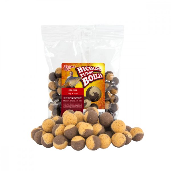 Benzar Turbo Boilie Fish-Plum 250G 16Mm Brown-Light Orange