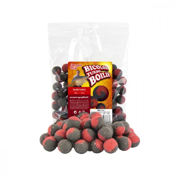 Benzar Turbo Boilie Halibut-Garlic 250G 16Mm Black-Red