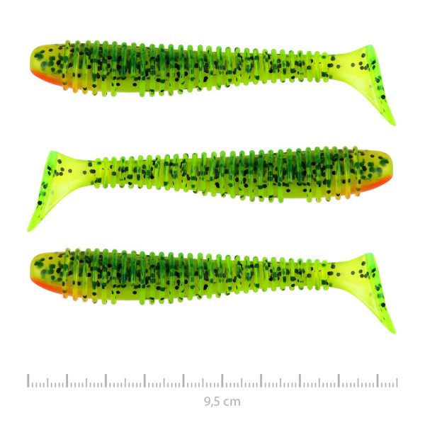 Nevis Vantage Swinger 9,5cm 7,18gr 3db/cs Green-Orange Flitter Plastic lures