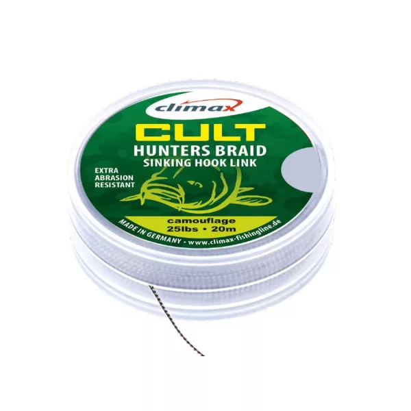 Climax Cult Carp Huntersbraid Sinking Hooklink 20m 45lb Gravel Braided Hooklink