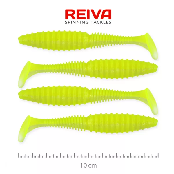 Reiva Zander Power Shad 10cm 7.05gr 4pcs/pack (Fluo Green) Plastic lure
