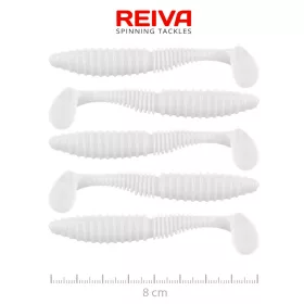   Reiva Zander Power Shad 8cm 3.18gr 5pcs/pack (White) Plastic lure