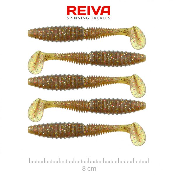 Reiva Zander Power Shad 8cm 3,18gr 5db/cs (Brown Flitter) Plastic bait