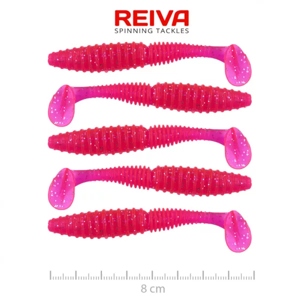 Reiva Zander Power Shad 8cm 3.18gr 5pcs/pack (Pink Flitter) Plastic bait