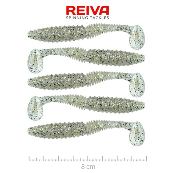 Reiva Zander Power Shad 8cm 3,18gr 5db/cs (Silver Flitter) Plastic bait