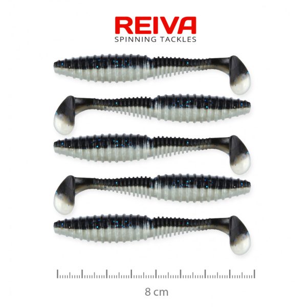 Reiva Zander Power Shad 8cm 3,18gr 5db/cs (Black Silver) Plastic bait