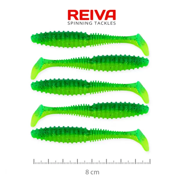 Reiva Zander Power Shad 8cm 3.18gr 5pcs/pack (Green Flitter) Plastic bait