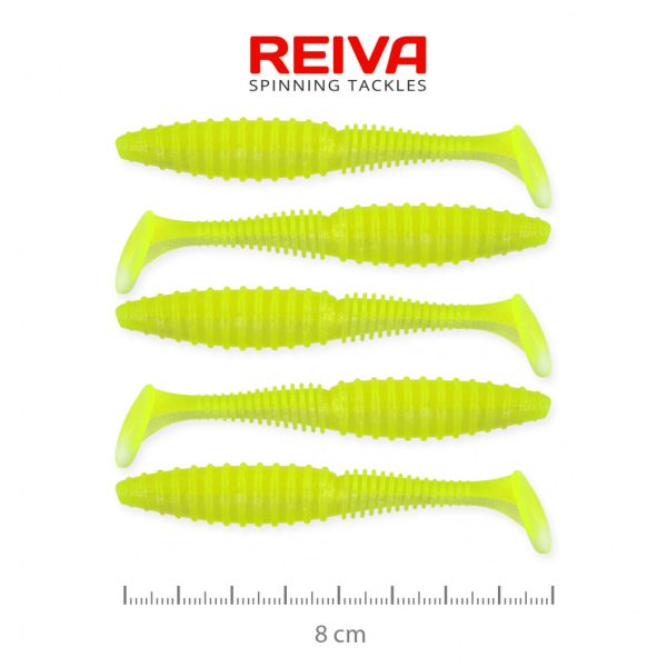 Reiva Zander Power Shad 8cm 3,18gr 5db/cs (Fluo Green) Plastic bait