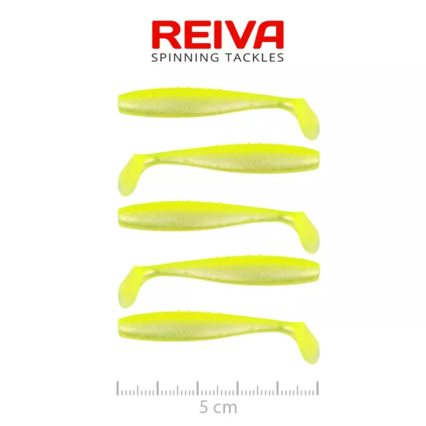 Reiva Flat Minnow Shad Flash Lemonade 5cm 1,3gr Plastic Lure 5pcs