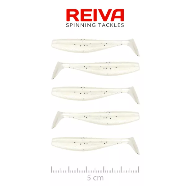 Reiva Flat Minnow Shad Pearl White 5cm 1,3gr Plastic Lure 5pcs