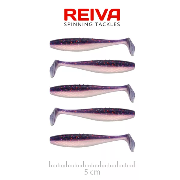 Reiva Flat Minnow Shad Purple Pearl 5cm 1,3gr Plastic Lure 5pcs