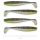 Reiva Flat Minnow Shad 10cm 4pcs/cs (Black-Silver Sequins) rubber fish