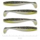 Reiva Flat Minnow Shad 10cm 4pcs/cs (Black-Silver Sequins) rubber fish