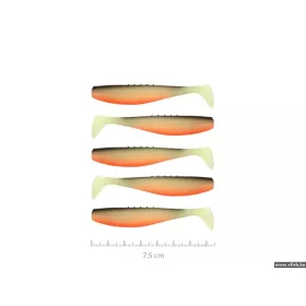   Reiva Flat Minnow Shad 10cm 4pcs/pack (Black-White-Orange) soft bait