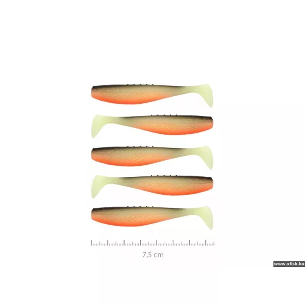 Reiva Flat Minnow Shad 10cm 4pcs/pack (Black-White-Orange) soft bait