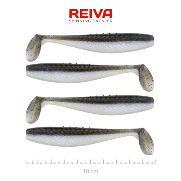 Reiva Flat Minnow Shad 10cm Magic Fish Plastic Bait 4pcs