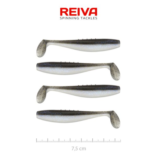 Reiva Flat Minnow Shad 7.5cm Magic Fish Plastic Bait 4pcs