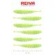 Reiva Tiny Worm Flash Chartreuse 6cm Plastic Bait 6pcs