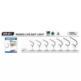   Decoy KR-21 Round Live Bait Light 4 Eyed Barbed Single Predator Hook 12db