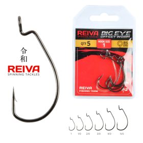 Reiva Offset Worm Big Eye 1 Offset Hook 5pcs