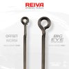 Reiva Offset Worm Big Eye 3/0 Offset Hook 5pcs
