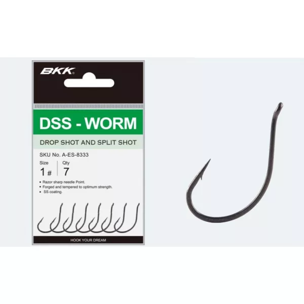 BKK DSS-WORM #1, 7pcs/pack Dropshot hook