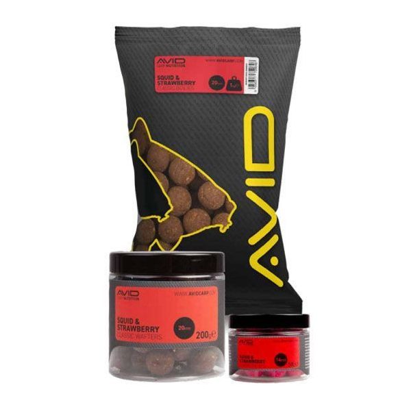 Avid Squid & Strawberry Boilies 20mm 1kg