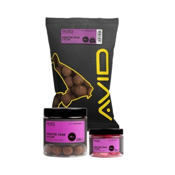 Avid Monster Crab & Plum Boilies 20mm 1kg
