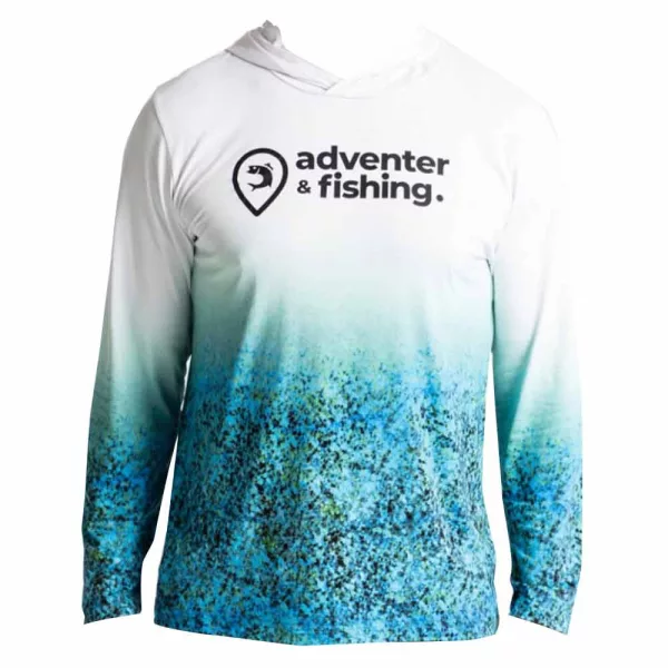 Adventer Fishing Hooded UV Resistant T-Shirt Bluefin Trevally L