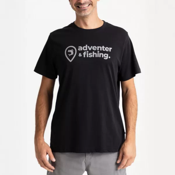 Adventer & Fishing Black S Short Sleeve T-Shirt