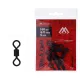 Mikado Intro Cat 2/0 Matt Black Swivel 5pcs