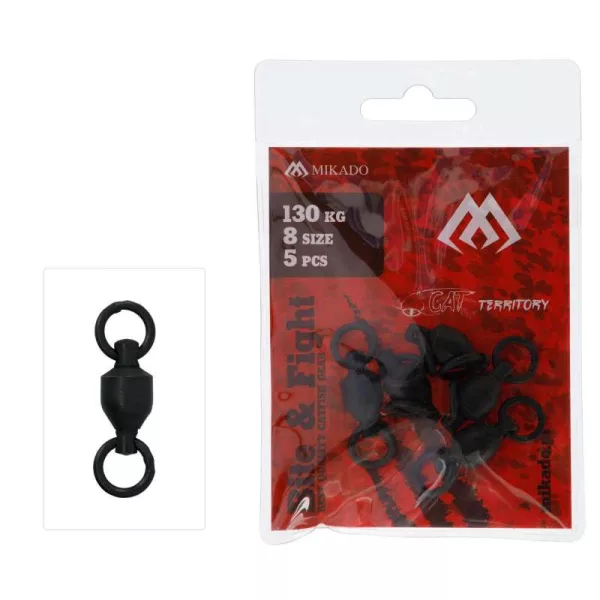 Mikado Intro Cat 7 Matt Black Ball Bearing Swivel 5pcs
