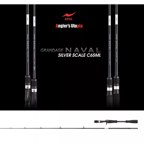 Apia Grandage Naval Silver Scale C65ML Cast 1.96m 7-25gr 2-Piece Spinning Rod