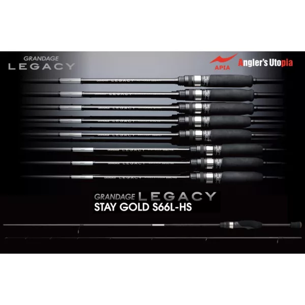 Apia Grandage Legacy Stay Gold S66L-HS 1.98m 0.3-10gr 2-Piece Spinning Rod