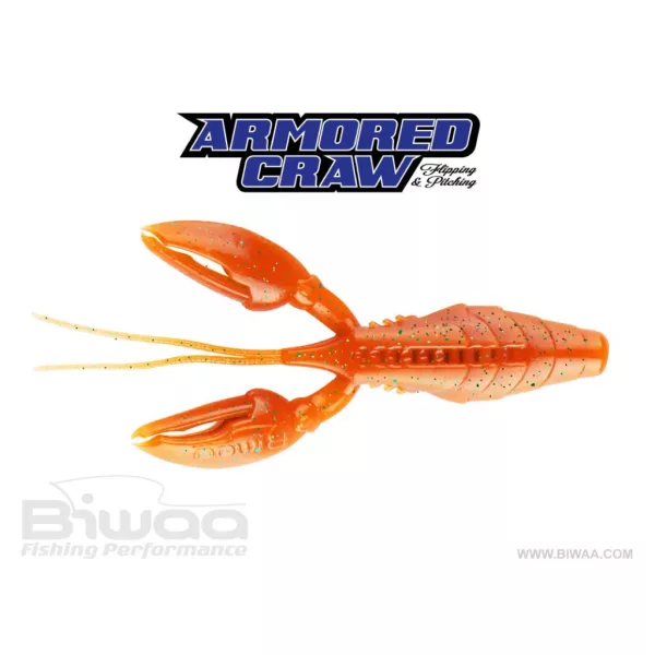 Biwaa Armored Craw 7,5cm 03 Orange Green Rubber Lure 8pcs