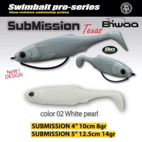 Biwaa Submission 10cm 02 Pearl White Soft Lure 4pcs