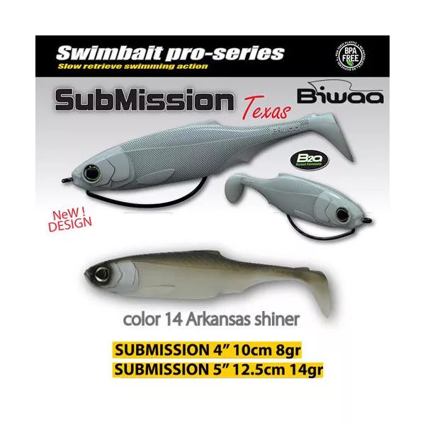 Biwaa Submission 10cm 14 Arkansas Shiner Soft Lure 4pcs