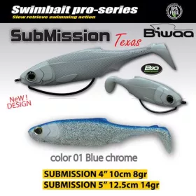 Biwaa Submission 13cm 01 Blue Chrome Soft Bait 3pcs