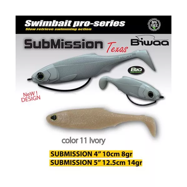 Biwaa Submission 13cm 11 Ivory Soft Bait 3pcs