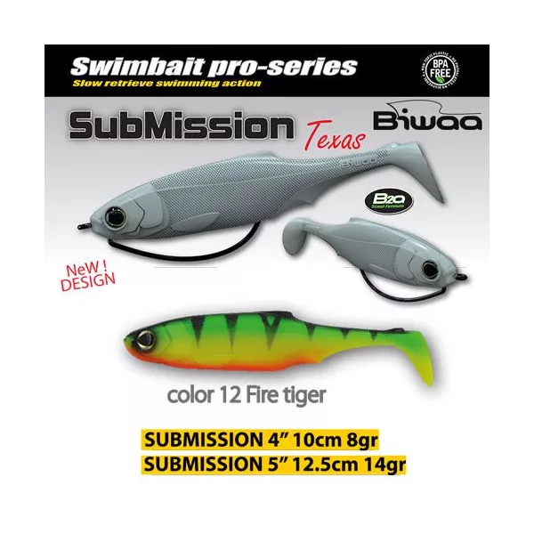Biwaa Submission 13cm 12 Fire Tiger Soft Lure 3pc