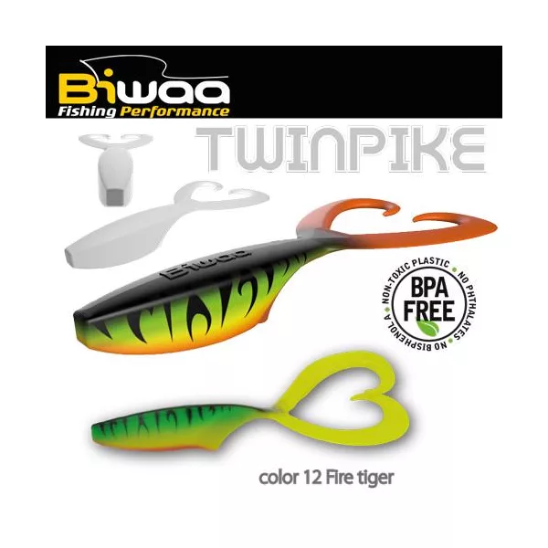 Biwaa Twinpike 15cm 24gr 12 Fire Tiger Soft Lure 3pc