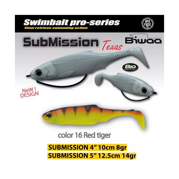 Biwaa Submission 10cm 16 Red Tiger Soft Lure 4pcs