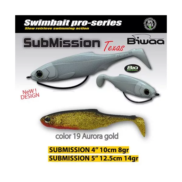 Biwaa Submission 10cm 19 Aurora Gold Soft Bait 4pcs