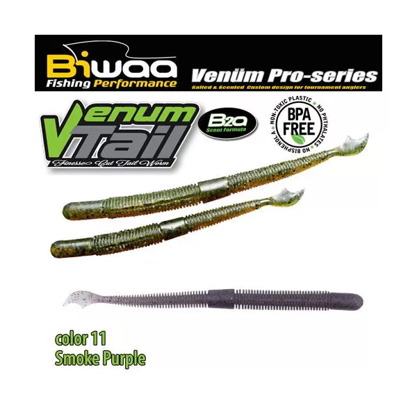 Biwaa Venum Tail 10cm 11 Smoke Purple Soft Lure 10pcs