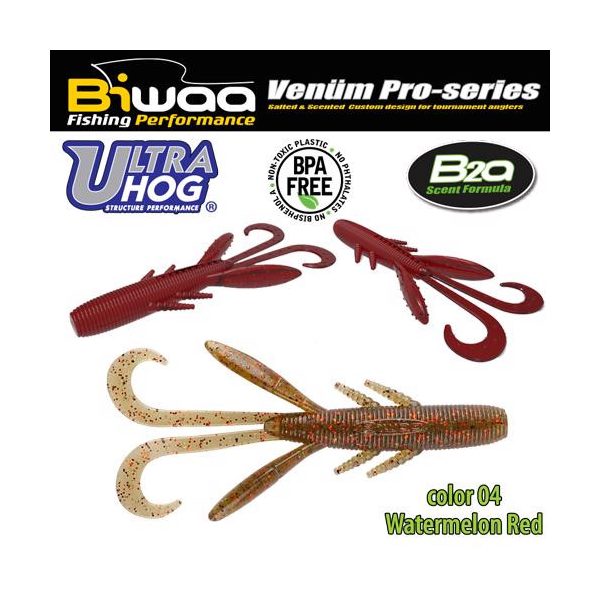 Biwaa Ultra Hog 7.5cm 04 Watermelon Red Soft Lure 10pcs