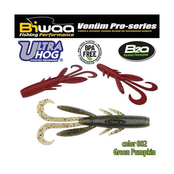 Biwaa Ultra Hog 10cm 02 Green Pumpkin Rubber Lure 8pcs